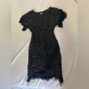 Vintage Susan Roselli For Vijack Cocktail Dress Size 6 Sequins Stretchy LBD Sexy